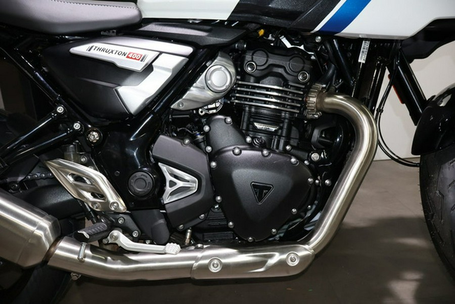 2026 Triumph Thruxton 400 Pearl Metallic White / Storm Grey 400