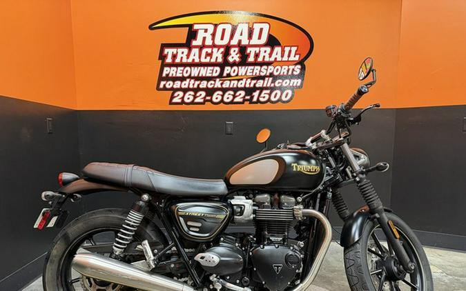 2022 Triumph Street Twin Gold Line Matt Sapphire Black Gold Line