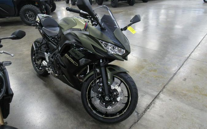 2024 Kawasaki Ninja® 650 Metallic Covert Green/Metallic Spark Black