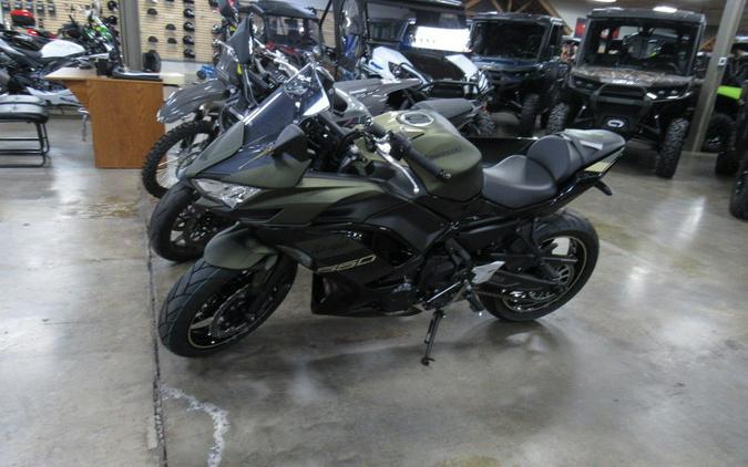 2024 Kawasaki Ninja® 650 Metallic Covert Green/Metallic Spark Black