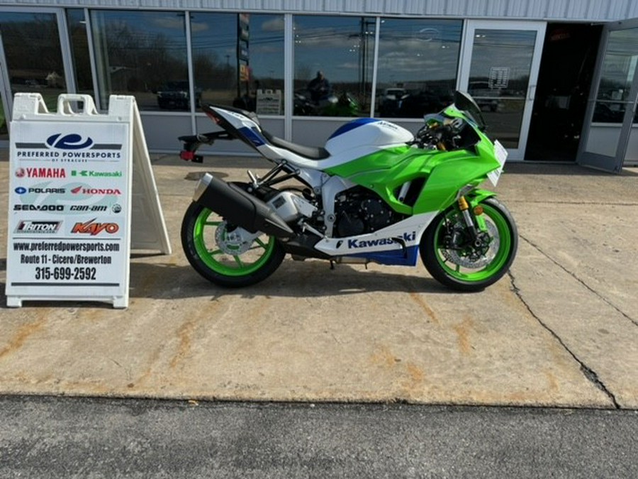 2024 Kawasaki Ninja ZX-6R 40th Anniversary Edition ABS Lime Green/Pearl Crystal White/Blue