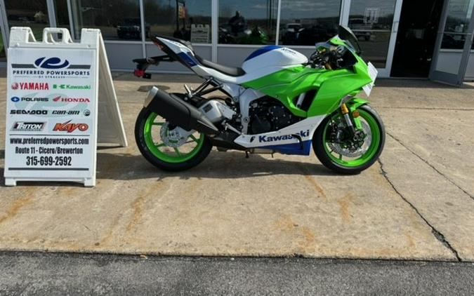 2024 Kawasaki Ninja ZX-6R 40th Anniversary Edition ABS Lime Green/Pearl Crystal White/Blue