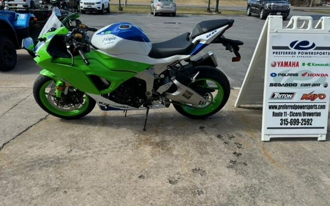 2024 Kawasaki Ninja ZX-6R 40th Anniversary Edition ABS Lime Green/Pearl Crystal White/Blue