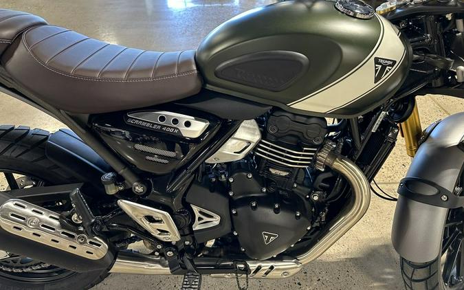 2024 Triumph Scrambler 400 X Matte Khaki Green / Fusion White