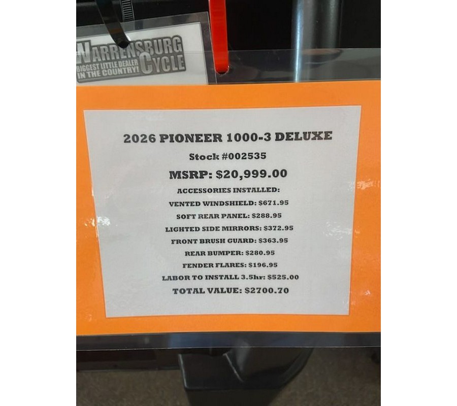 2026 Honda® Pioneer 1000 Deluxe