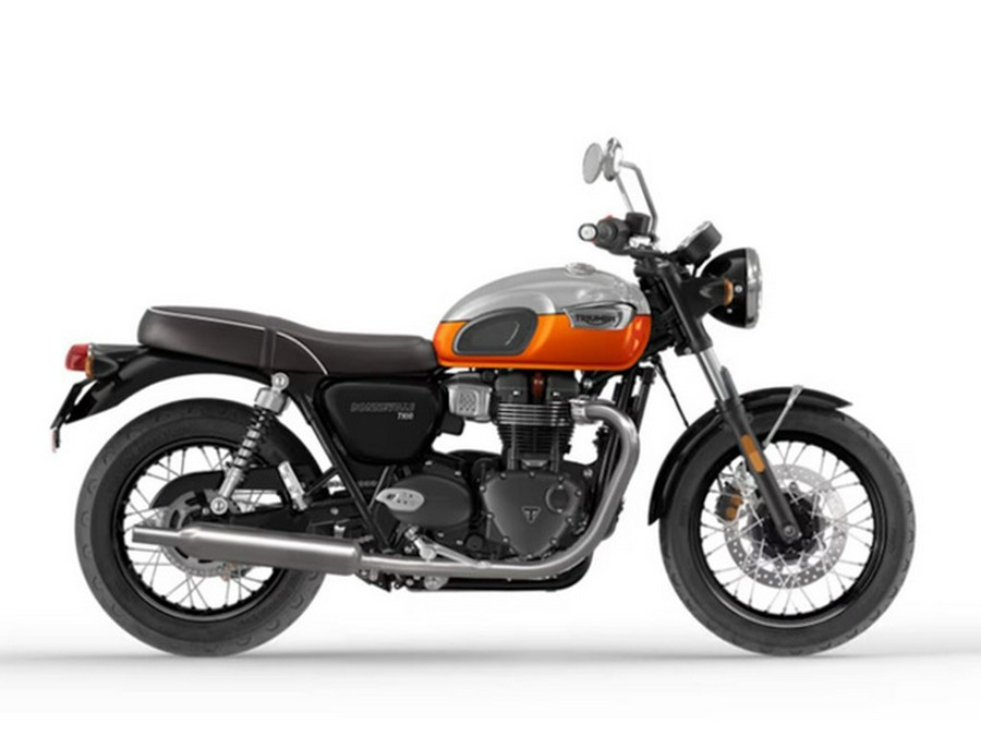 2025 Triumph Bonneville T100 Aluminum / Baja Orange