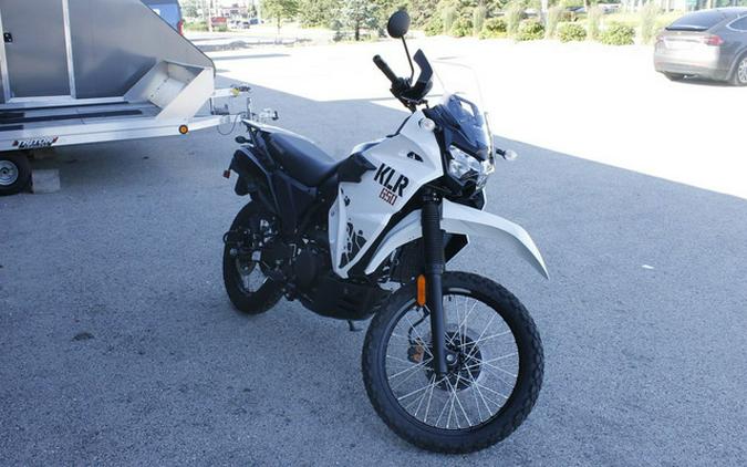 2025 Kawasaki KLR 650 Pearl Crystal WhiteMetallic Carbon Gray