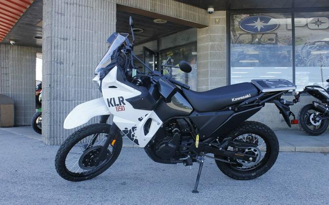 2025 Kawasaki KLR 650 Pearl Crystal WhiteMetallic Carbon Gray