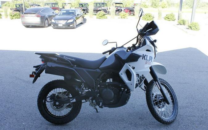 2025 Kawasaki KLR 650 Pearl Crystal WhiteMetallic Carbon Gray