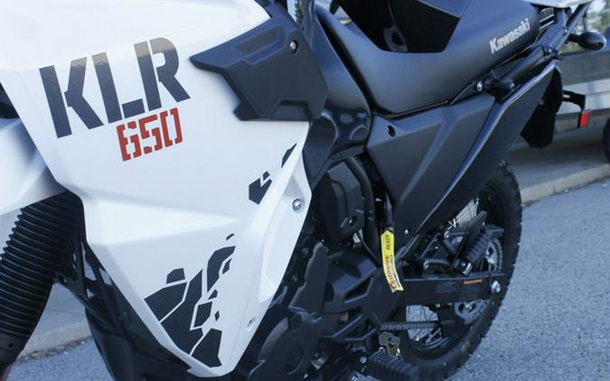 2025 Kawasaki KLR 650 Pearl Crystal WhiteMetallic Carbon Gray