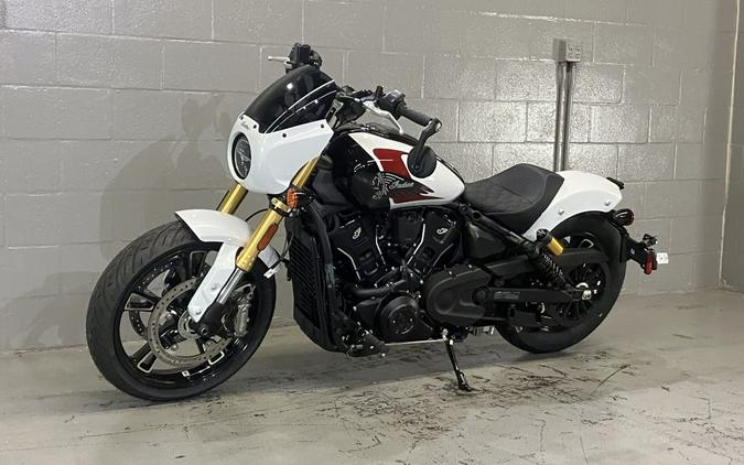 2025 Indian Motorcycle® 101 Scout® Ghost White Metallic with Graphics