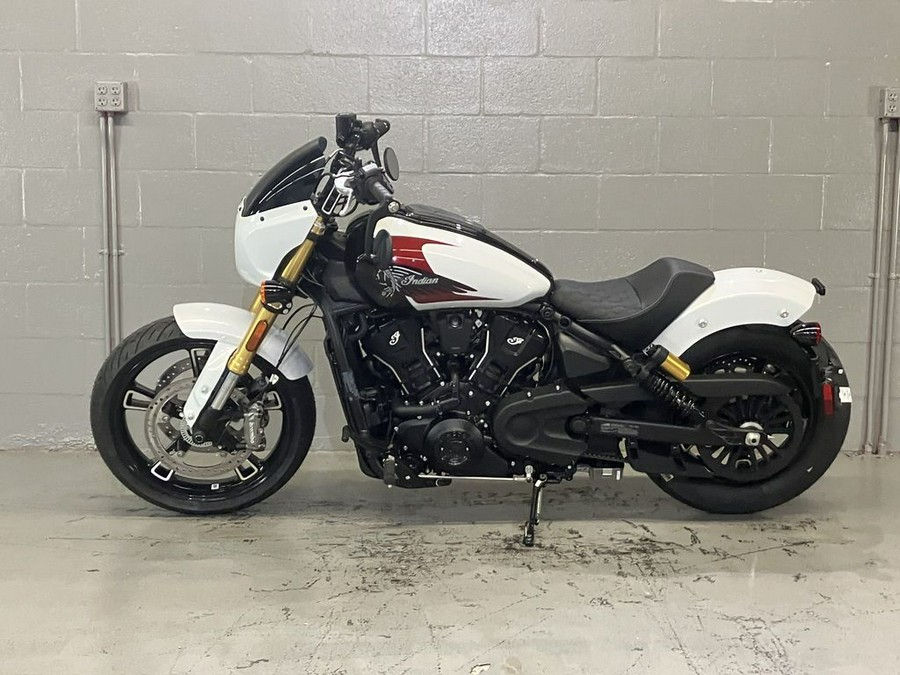 2025 Indian Motorcycle® 101 Scout® Ghost White Metallic with Graphics