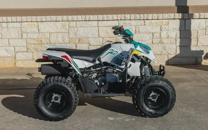 New 2025 POLARIS OUTLAW 110 EFI BRIGHT WHITE AND RADIANT GREEN