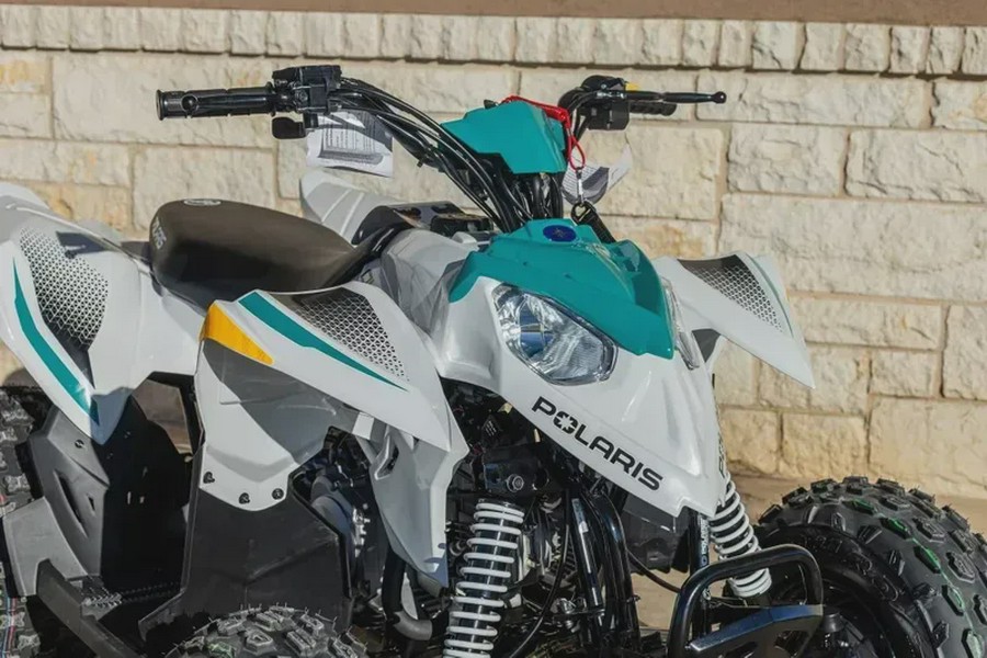 New 2025 POLARIS OUTLAW 110 EFI BRIGHT WHITE AND RADIANT GREEN