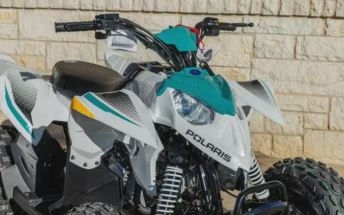 New 2025 POLARIS OUTLAW 110 EFI BRIGHT WHITE AND RADIANT GREEN