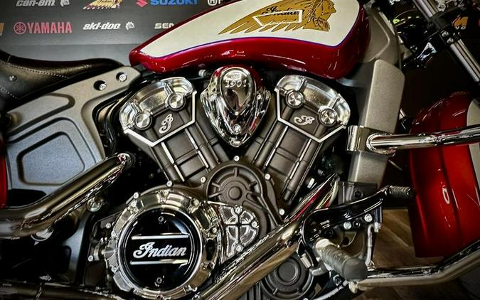 2019 Indian Motorcycle® Scout® Icon Series Ruby Metallic over White