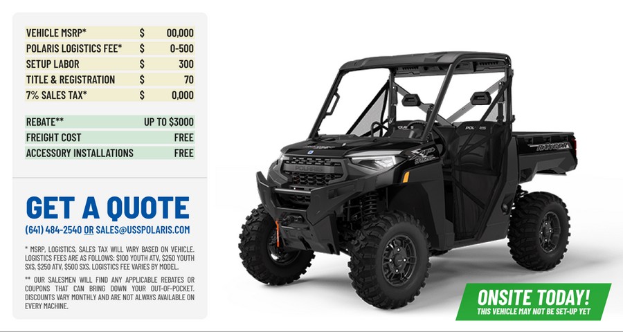 2025 Polaris Industries Ranger XP® 1000 Premium - Onyx Black