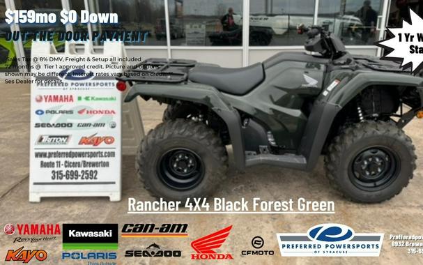 2024 Honda Rancher 4X4 Black Forest Green