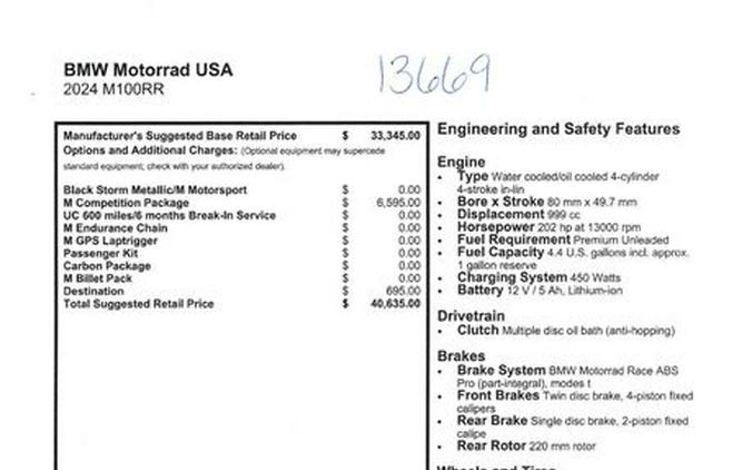 New 2024 BMW M 1000 RR