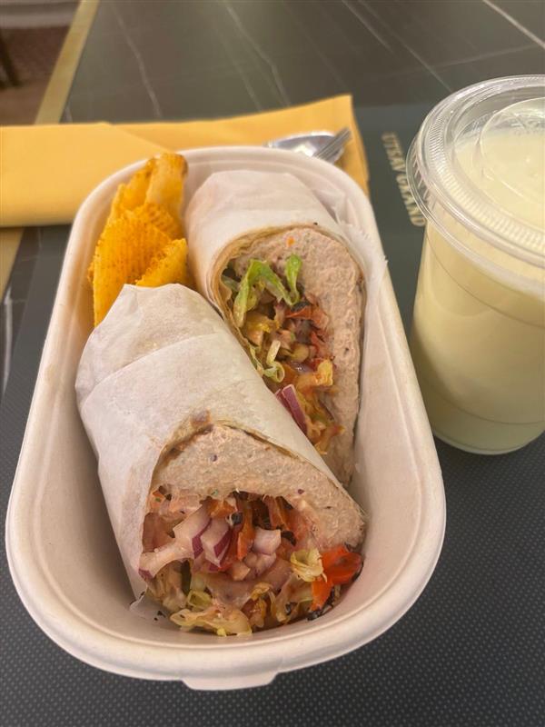 Tuna Lettuce Tomato Salad On Wrap
