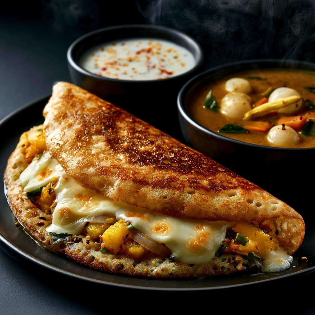 Rava Cheese Masala Dosa