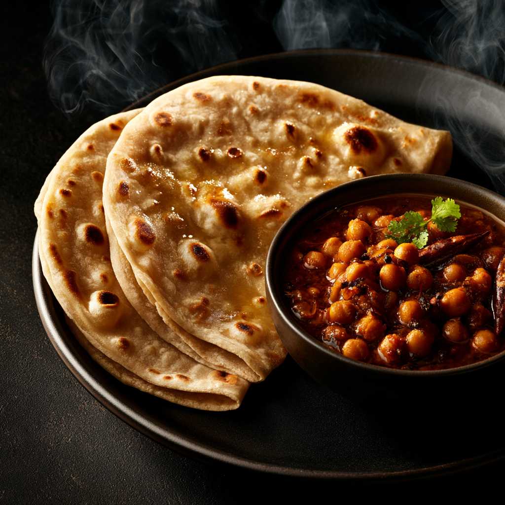 Chapathi (2) + Chana Masala