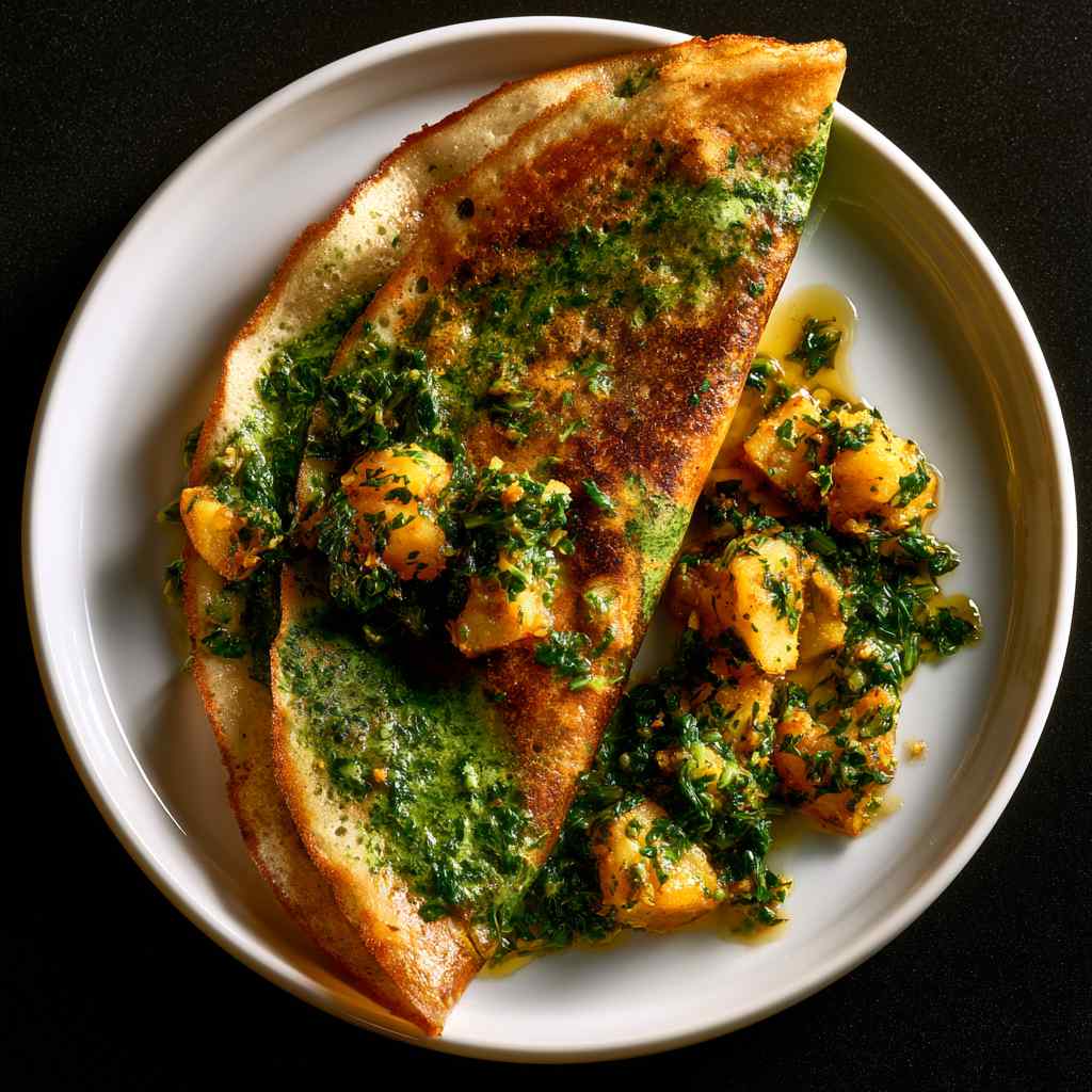 Spinach Masala Dosa