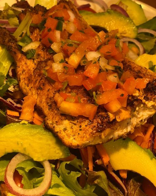Grilled Cajun Salmon Salad