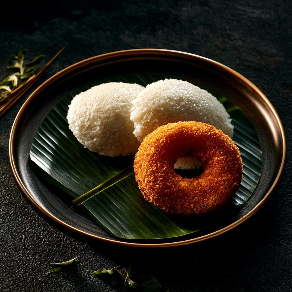 Sambar Idly (2) + Vada (1)
