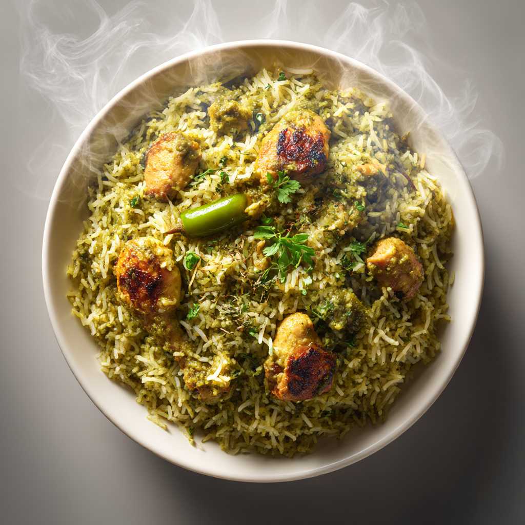 Green Mirchi Chicken Pulav (FP)