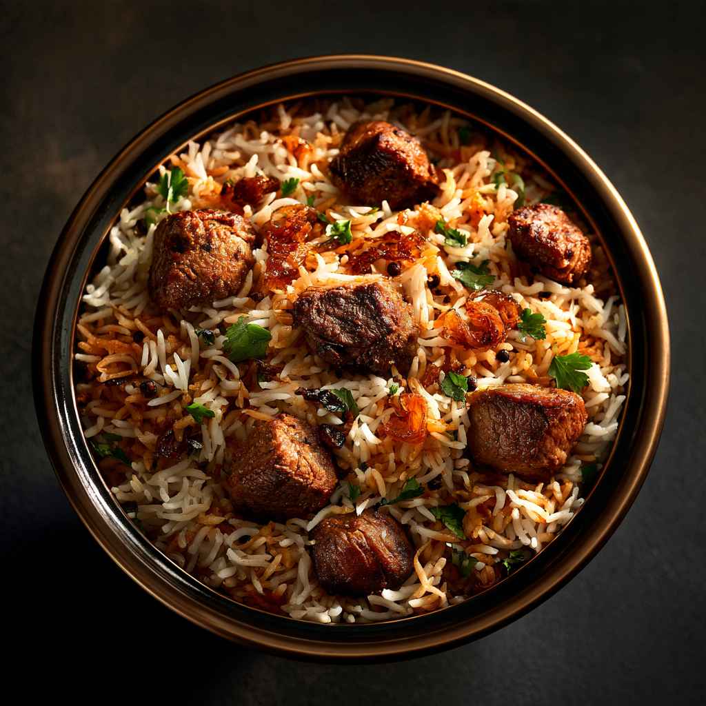 Goat Fry Pulav(Bone-in)