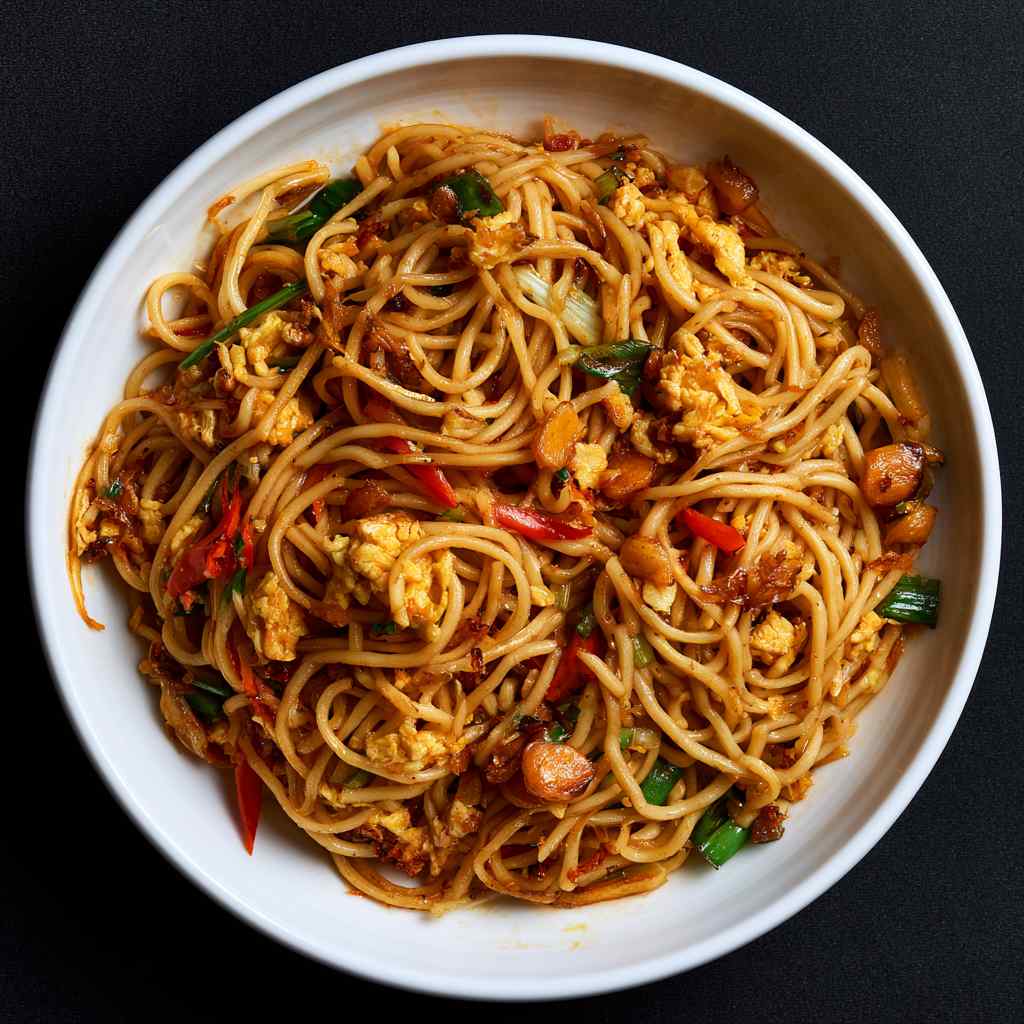Egg Burnt Garlic Chili Noodles