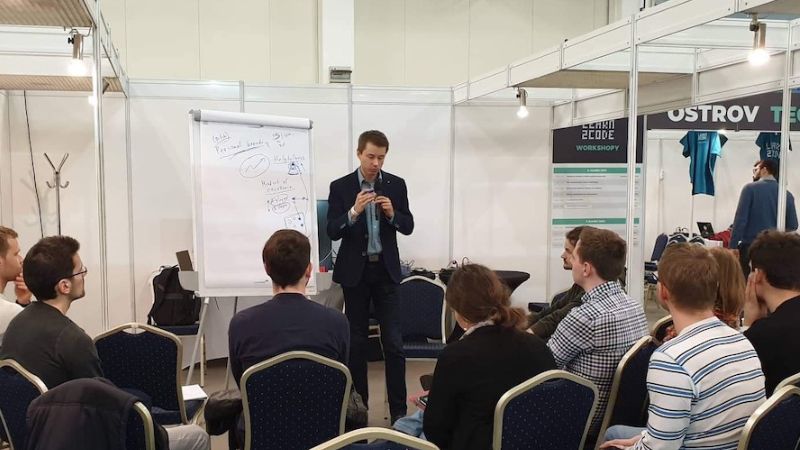 Michal Juhas delivering a workshop Michal Juhas delivering a workshop