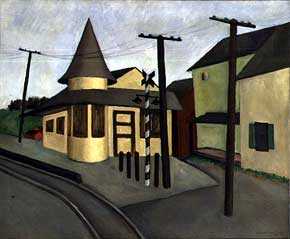 Ralston Crawford (1906-1978), <em>New Hope Station,</em> 1932. Allentown Art Museum Purchase: The Reverend and Mrs. Van S. Merle-Smith, Jr., Endowment Fund, 1992.