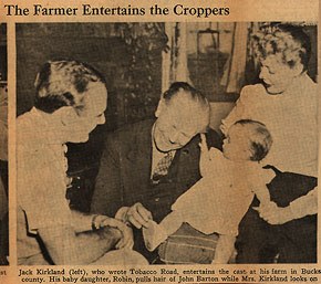 Jack Kirkland (left) with John Barton, Mrs. Kirkland and their daughter Robin at Kirkland Farm, 1940. Image courtesy of the Spruance Collection of the Bucks County Historical Society.