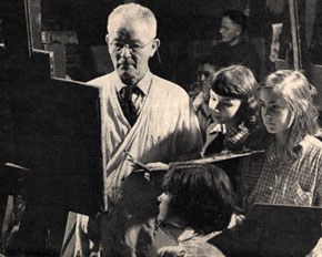 Walter Baum Teaching, Bucks County Traveler, August 1956. James A. Michener Art Museum archives.