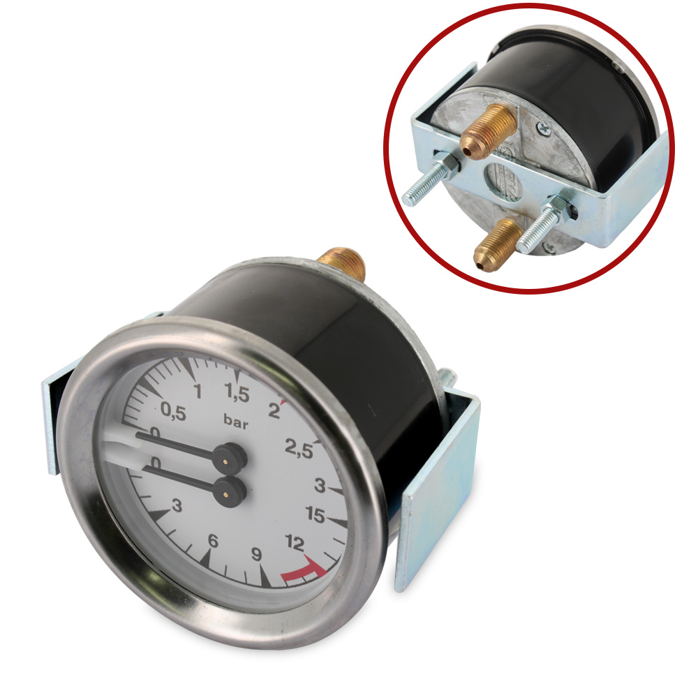 Manometro caldaia-pompa corpo Ø60mm 0÷3/0÷15Bar attacchi Ø1/8m