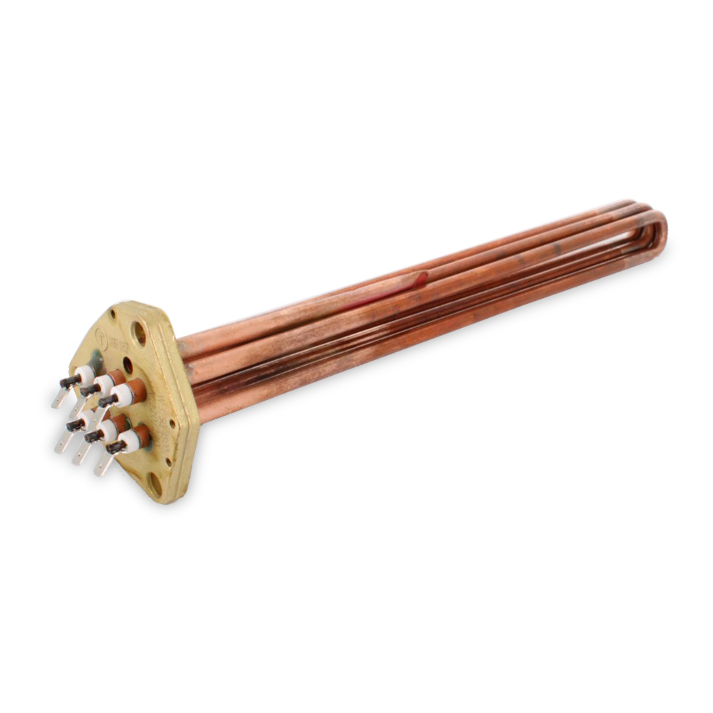 Resistenza 3750/4500W 220/240V 6 poli, flangia 75x75mm con portabulbo, immersion