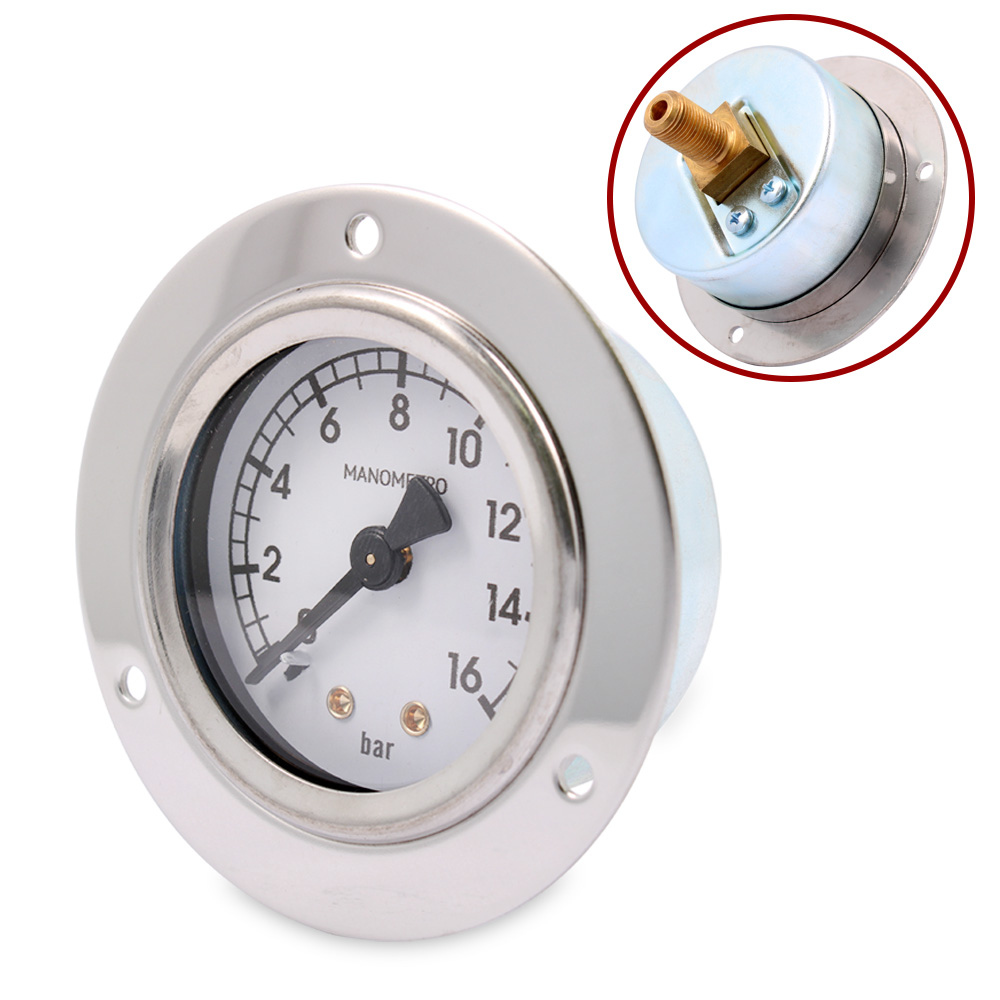 Manometro pompa corpo Ø52 0÷16Bar attacchi Ø1/8m