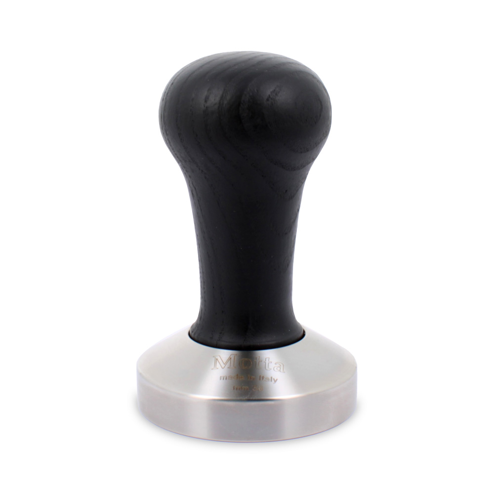 Pressino legno e inox manico nero diametro 58 mm