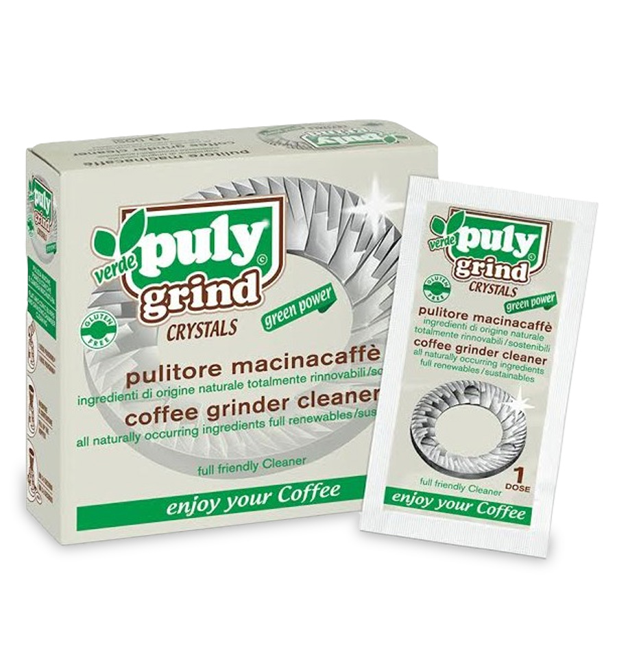 Detergente Puly Grind in cristalli per pulire  macinacaffé  macine, 10 dosi
