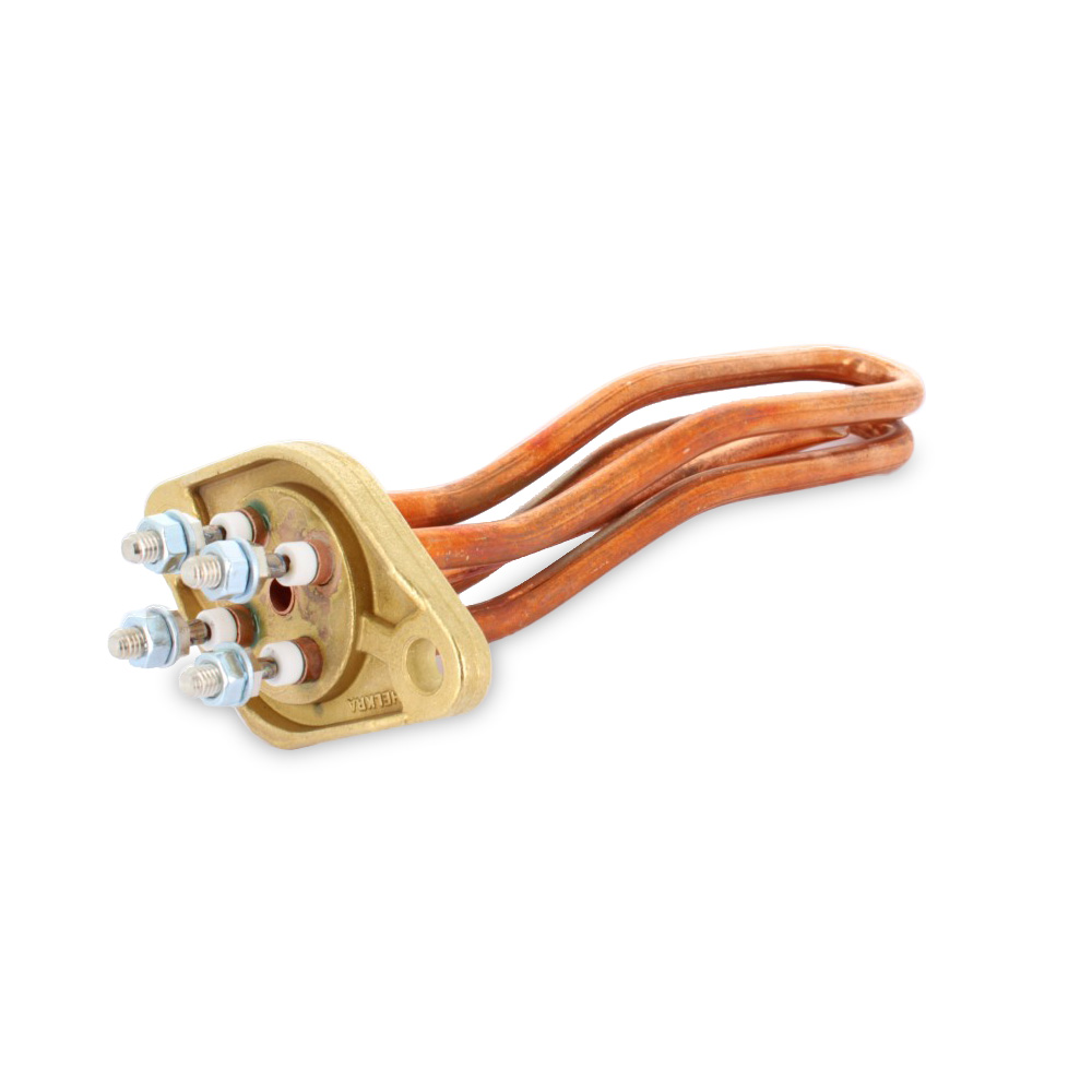 Resistenza 2000W 230/240V 4 poli, flangia 95x57mm con portabulbo, immersione 175