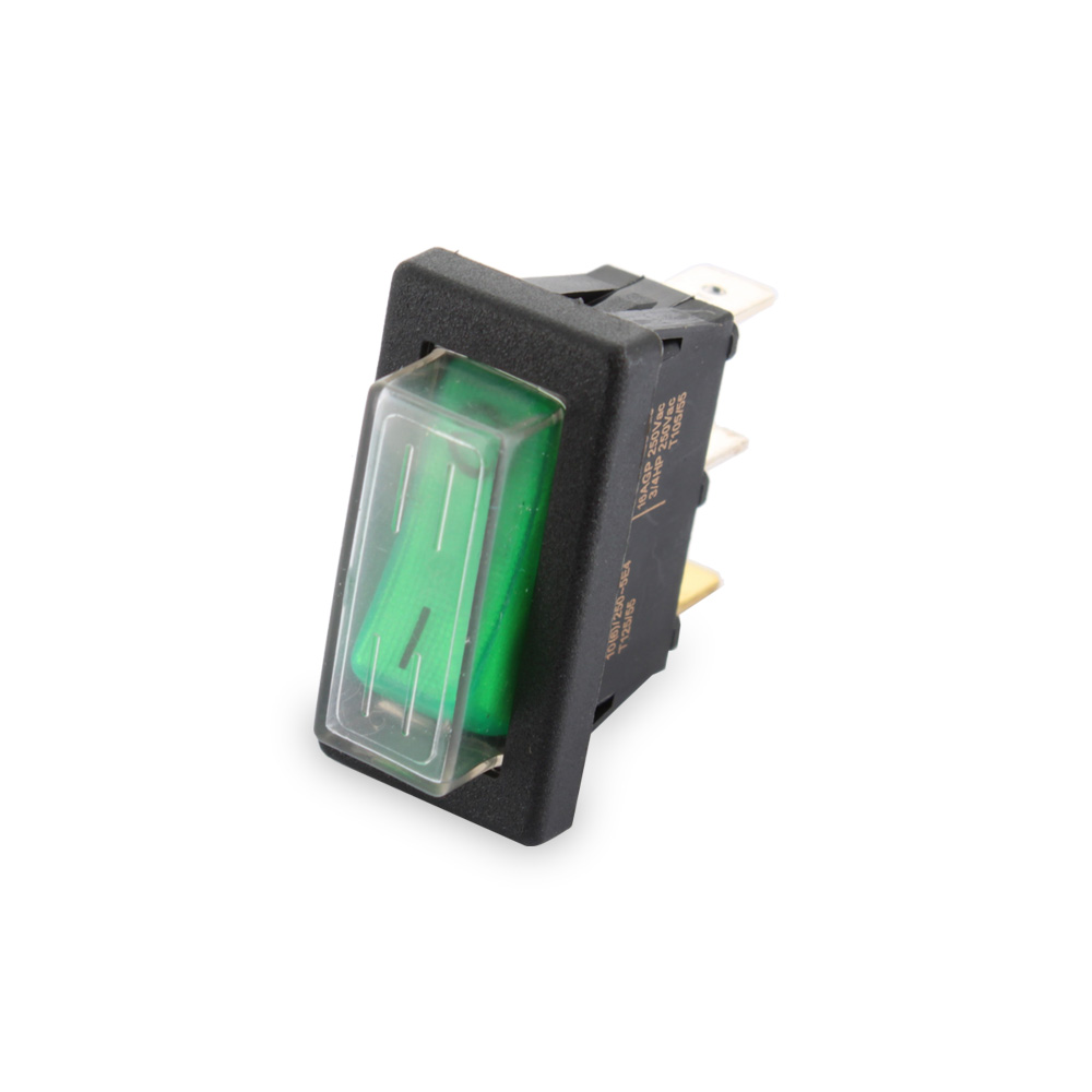 Interruttore unipolare verde con protezione in silicone 16A 230V