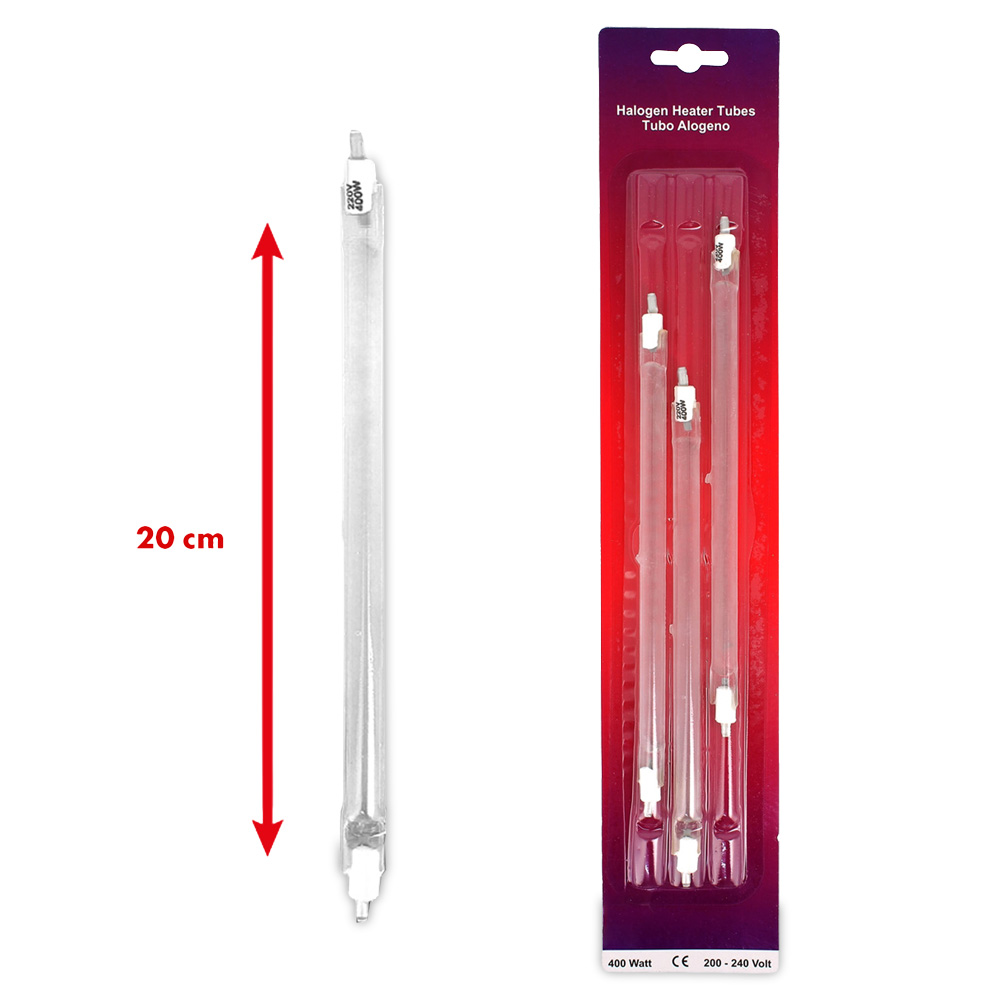 Tubo alogeno 400w 220v lunghezza 20 cm