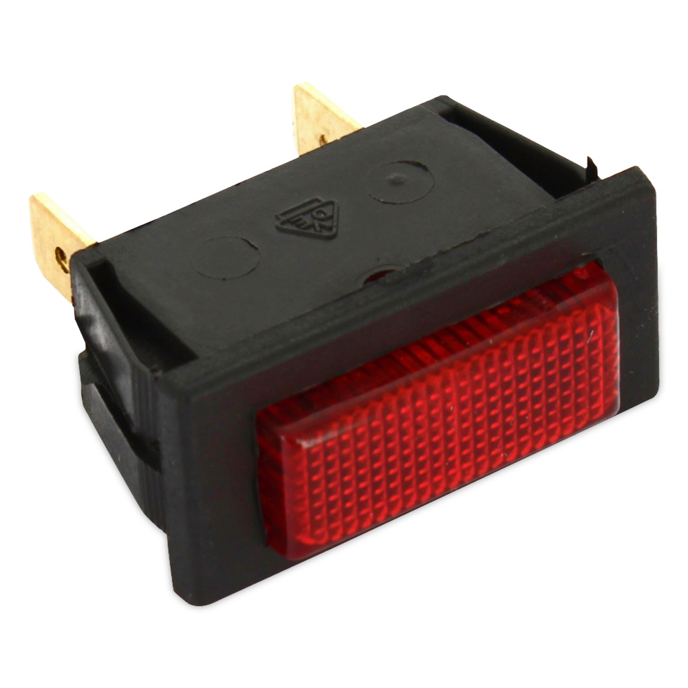 Spia luminosa unipolare 10a 12x27mm 2 faston 220v di colore rosso adattabile