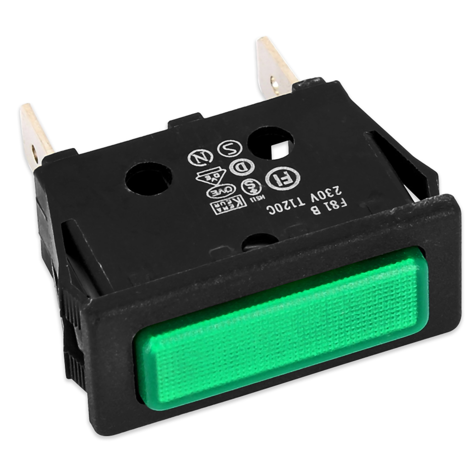 Segnalatore luminoso 11x30mm 220v di colore verdeadattabile