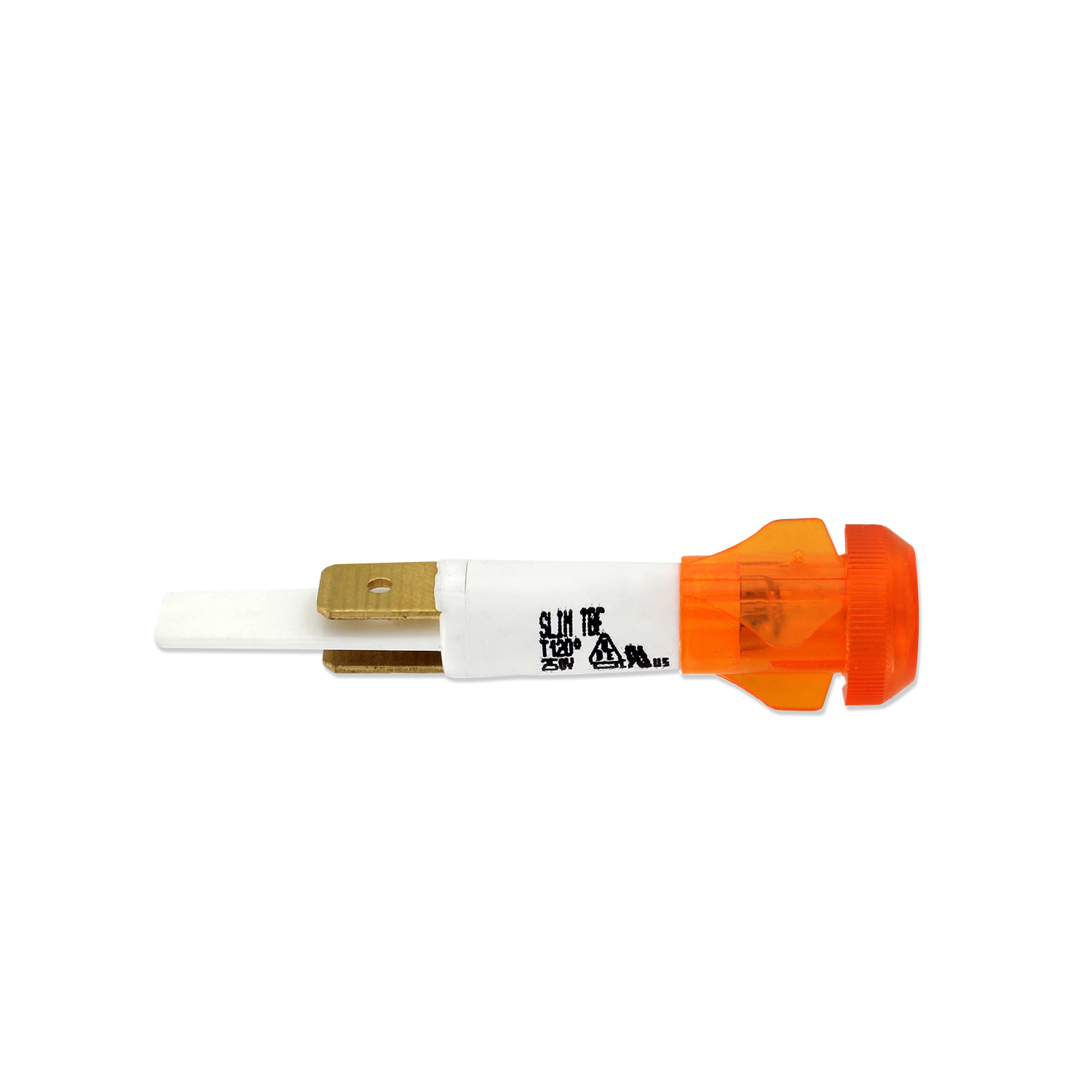 Spia luminosa 220v testa rotonda Ø 10mm di colore giallo adattabile