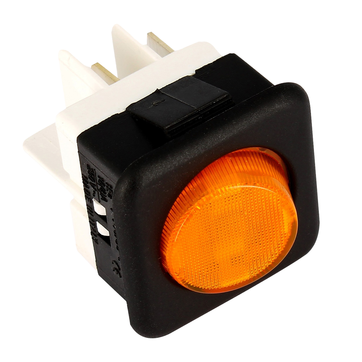 Interruttore luminoso tasto tondo di colore giallo/arancione 23x26mm bipolare 25