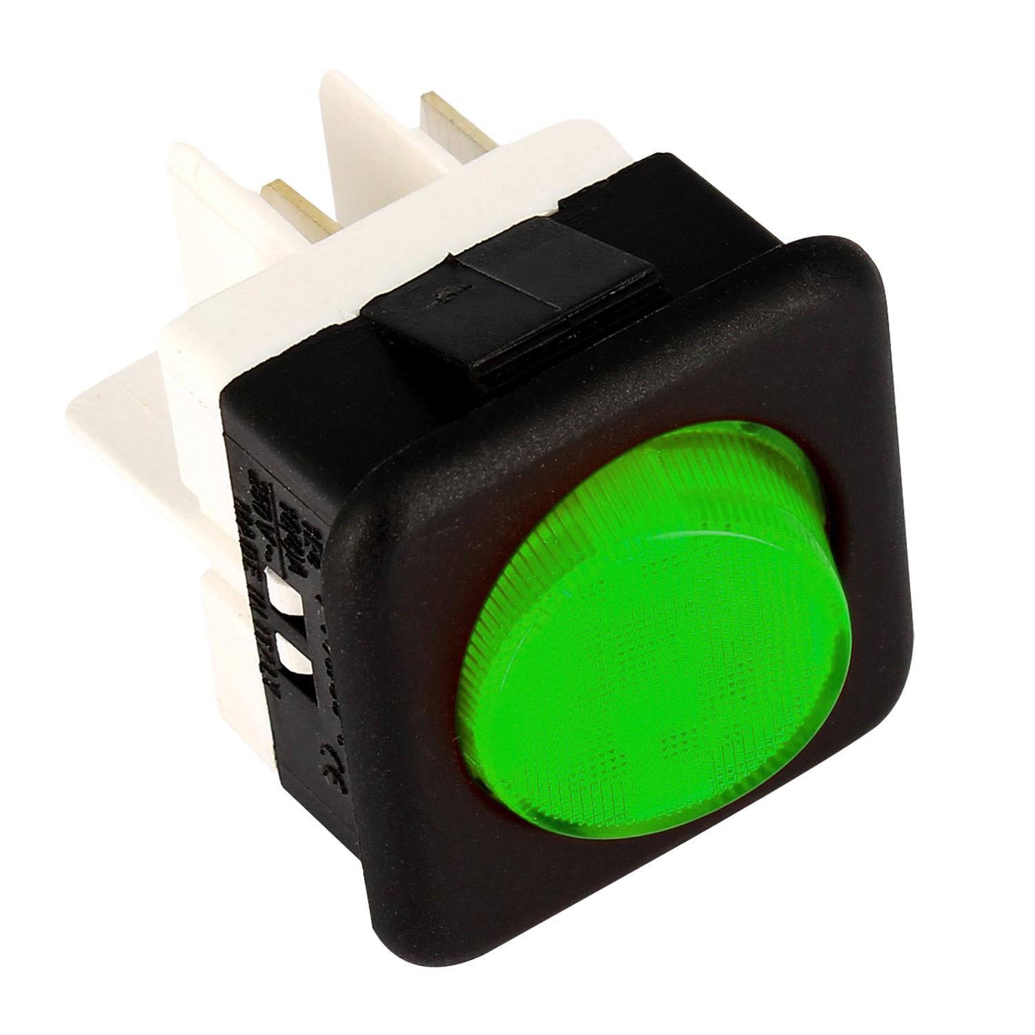 Interruttore luminoso tasto tondo i-0 di colore verde 22x26mm bipolare 230v 16a