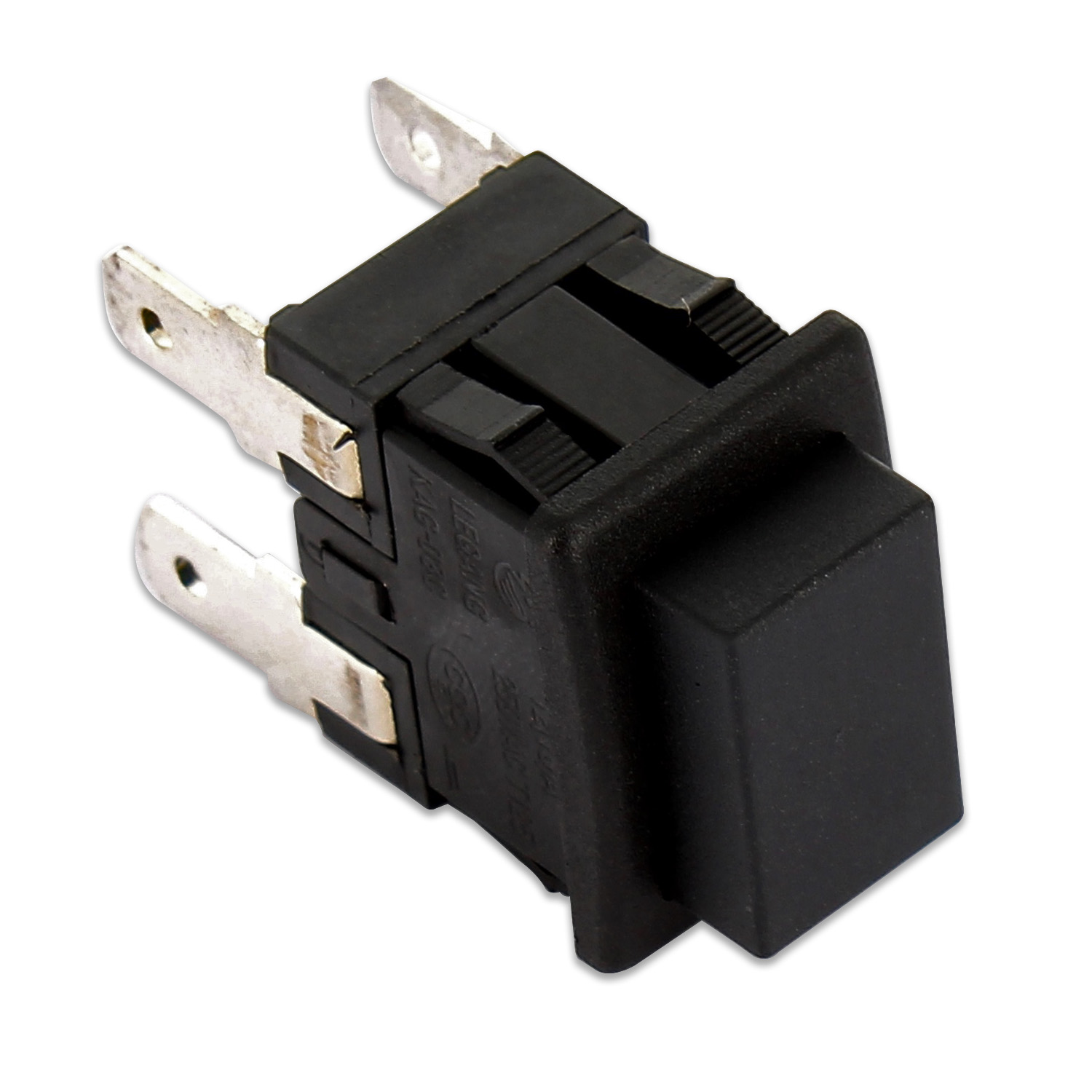 Interruttore push bipolare 13x20mm 250v 12a faston da 4,8mm adattabile